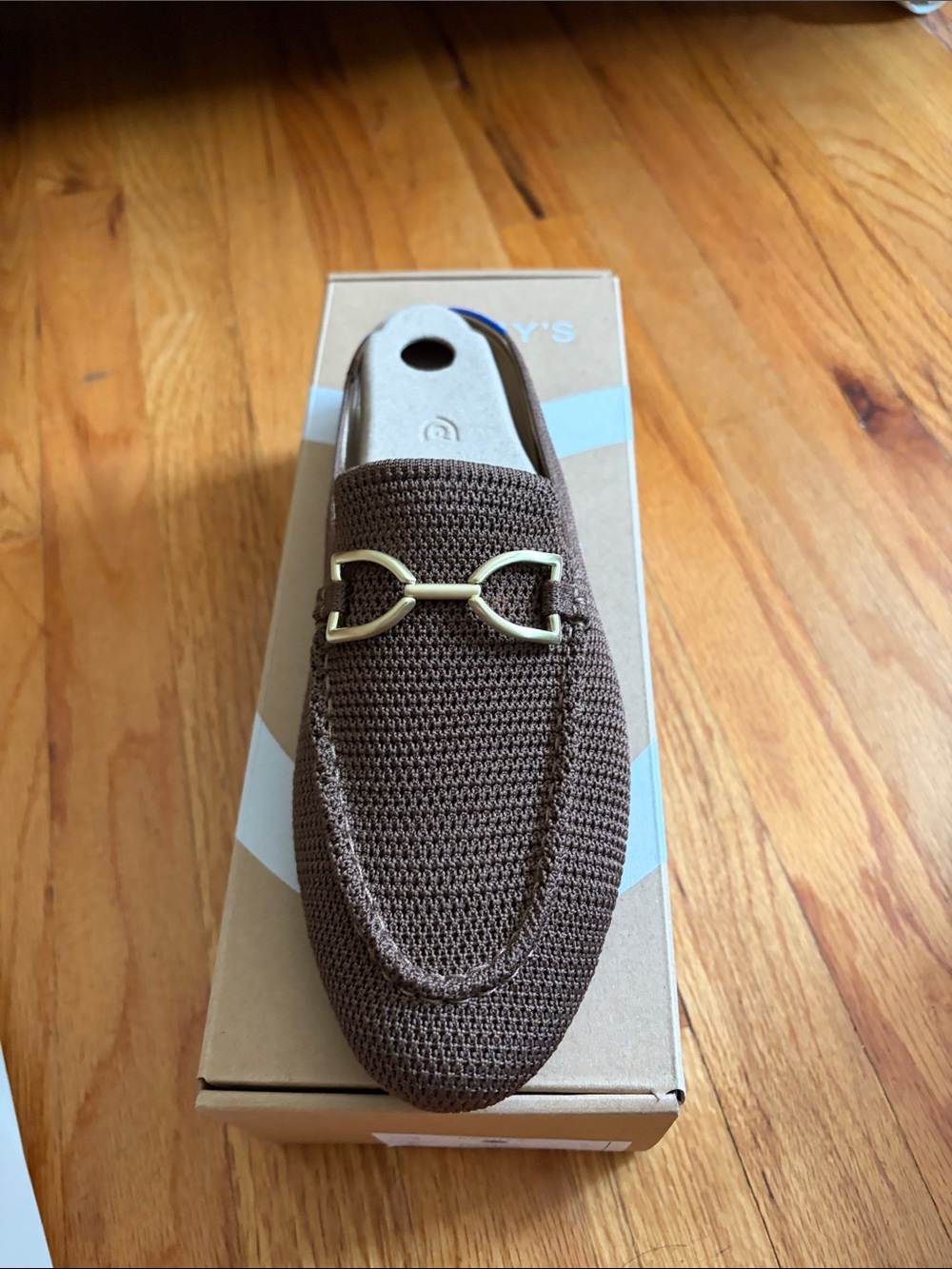 Final sale-nwt women’s Rothy's Brown Knit  Slip-On Loafer Mule with Metal Bit - Picture 2 of 4